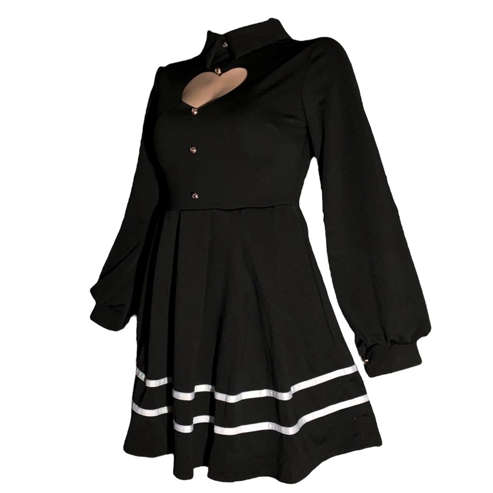 ‼️NOW SOLD ‼️ CURSEDKITTYCLOTHING Yandre Striped Heart Anime Dress - Picture 3 of 5
